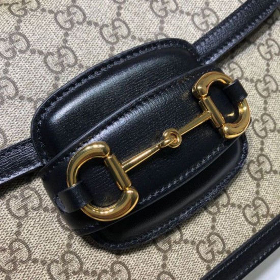 Replica Borsa a spalla piccola 1955 Horsebit 602204 nera