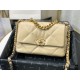 Replica Borsa Large 19 in lana tweed con patta AS1162 AS1160 Albicocca