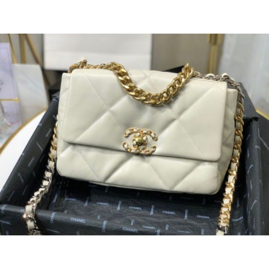 Replica Borsa Large 19 in lana tweed con patta AS1162 AS1160 Beige