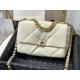 Replica Borsa Large 19 in lana tweed con patta AS1162 AS1160 Beige