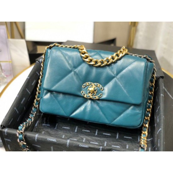 Replica Borsa Large 19 in lana tweed con patta AS1162 AS1160 Blu