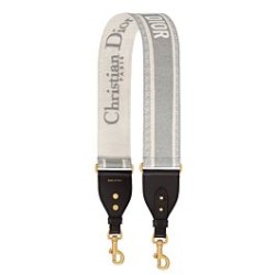 Replica Cinturino ricamato Christian Dior 'Christian Dior' grigio