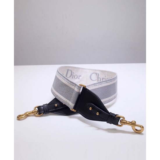 Replica Cinturino ricamato Christian Dior 'Christian Dior' grigio