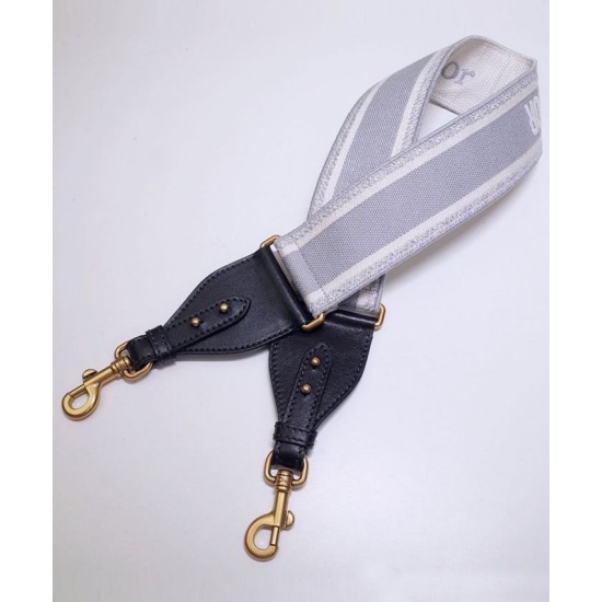 Replica Cinturino ricamato Christian Dior 'Christian Dior' grigio