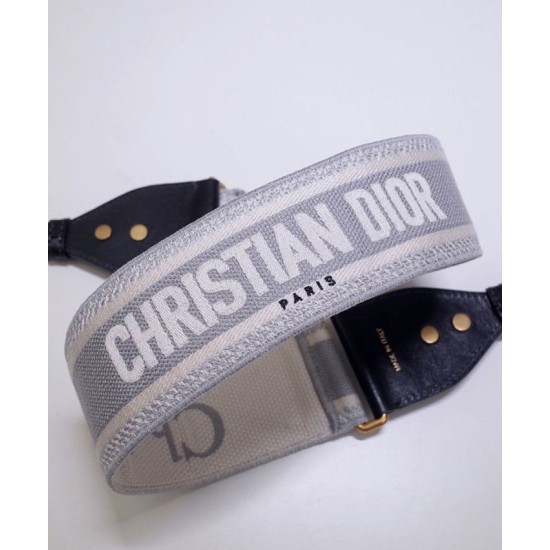 Replica Cinturino ricamato Christian Dior 'Christian Dior' grigio