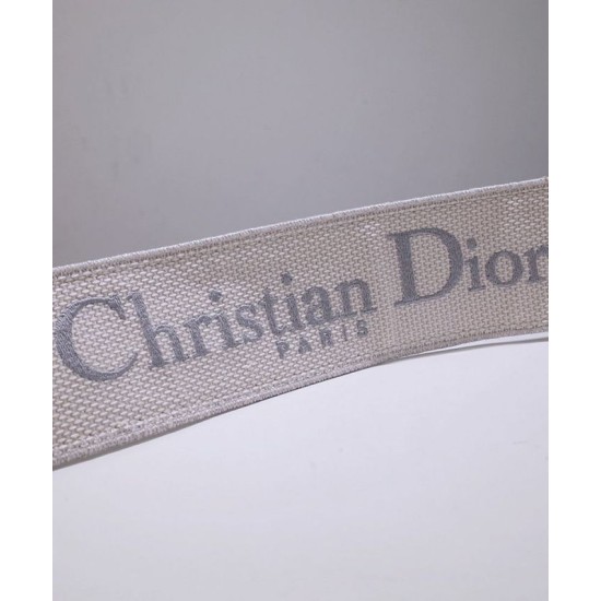 Replica Cinturino ricamato Christian Dior 'Christian Dior' grigio