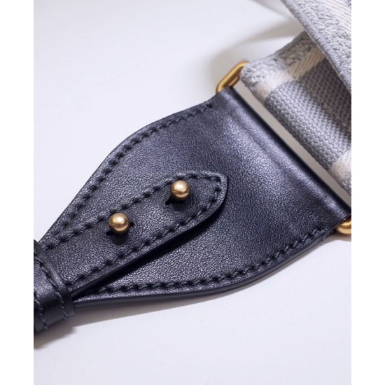 Replica Cinturino ricamato Christian Dior 'Christian Dior' grigio