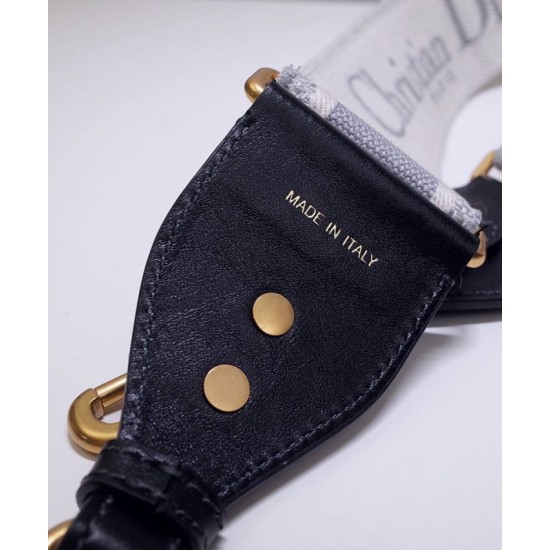 Replica Cinturino ricamato Christian Dior 'Christian Dior' grigio