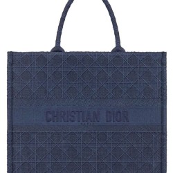 Replica Christian Dior Cannage Embroidery Dior Book Tote Borse Blu scuro