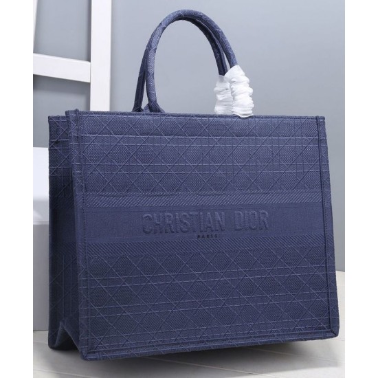 Replica Christian Dior Cannage Embroidery Dior Book Tote Borse Blu scuro
