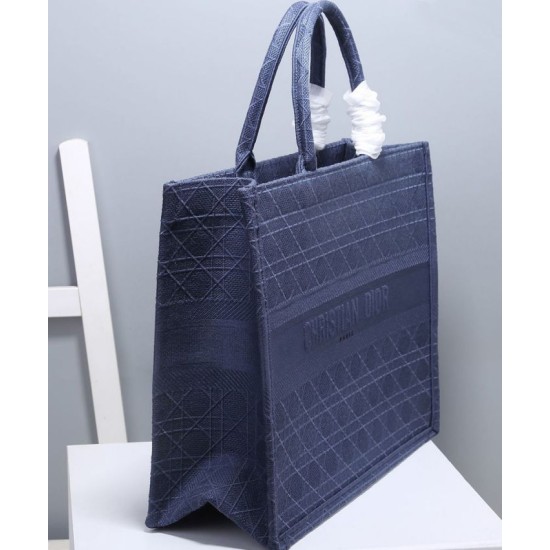 Replica Christian Dior Cannage Embroidery Dior Book Tote Borse Blu scuro