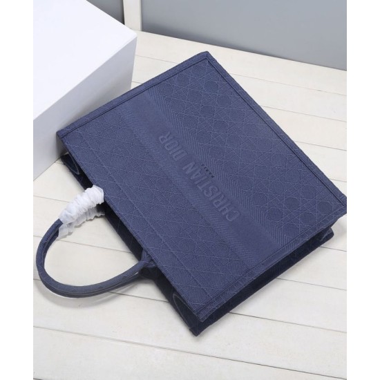 Replica Christian Dior Cannage Embroidery Dior Book Tote Borse Blu scuro