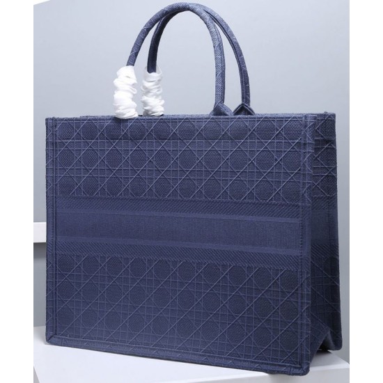 Replica Christian Dior Cannage Embroidery Dior Book Tote Borse Blu scuro
