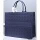 Replica Christian Dior Cannage Embroidery Dior Book Tote Borse Blu scuro
