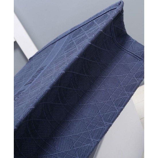 Replica Christian Dior Cannage Embroidery Dior Book Tote Borse Blu scuro
