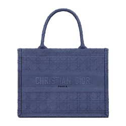 Replica Borsa tote Christian Dior piccola Dior Book Blu scuro
