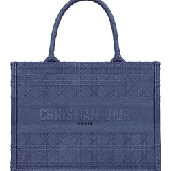 Replica Borsa tote Christian Dior piccola Dior Book Blu scuro