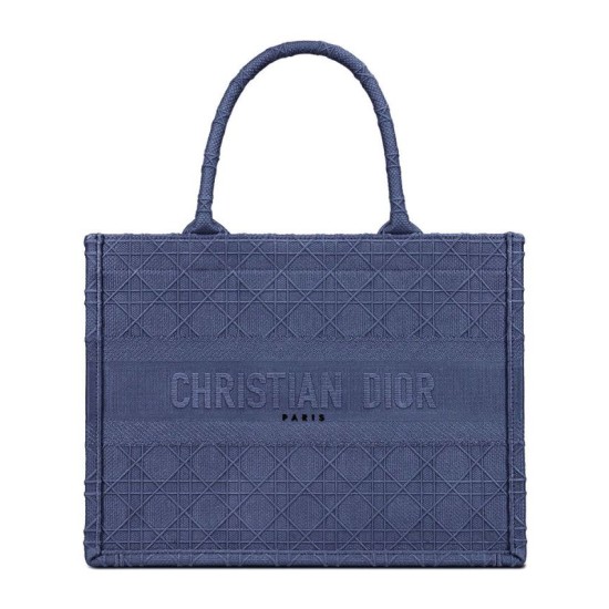 Replica Borsa tote Christian Dior piccola Dior Book Blu scuro