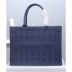 Replica Borsa tote Christian Dior piccola Dior Book Blu scuro
