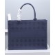 Replica Borsa tote Christian Dior piccola Dior Book Blu scuro