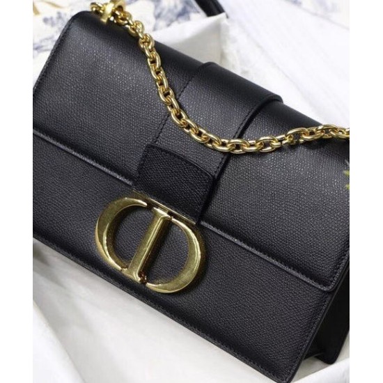 Replica Borsa a catena Christian Dior 30 Montaigne Nera