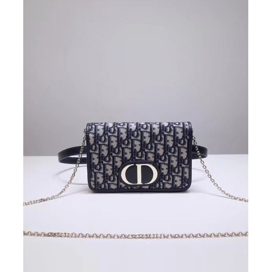 Replica Pochette Christian Dior 30 Montaigne 2-in-1 blu scuro