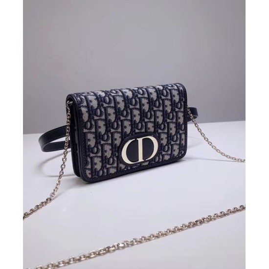 Replica Pochette Christian Dior 30 Montaigne 2-in-1 blu scuro