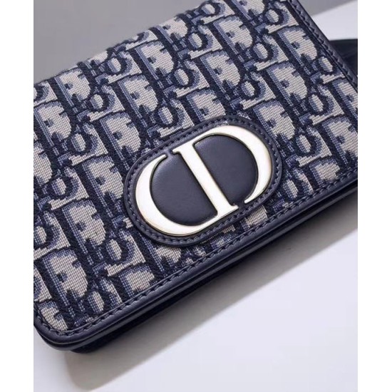 Replica Pochette Christian Dior 30 Montaigne 2-in-1 blu scuro
