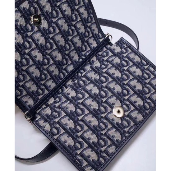 Replica Pochette Christian Dior 30 Montaigne 2-in-1 blu scuro