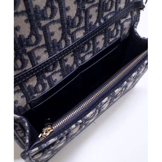 Replica Pochette Christian Dior 30 Montaigne 2-in-1 blu scuro