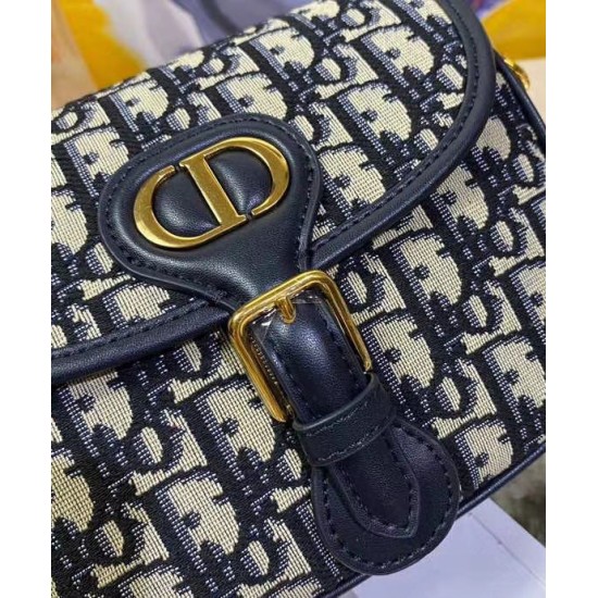 Replica Borsa Christian Dior piccola Dior Bobby blu scuro