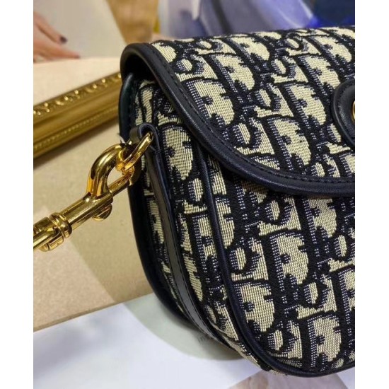 Replica Borsa Christian Dior piccola Dior Bobby blu scuro