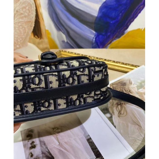 Replica Borsa Christian Dior piccola Dior Bobby blu scuro