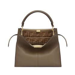 Replica Peekaboo X-lite Medium Leather Borse Coffee
