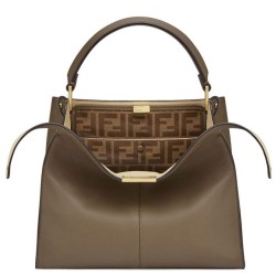 Replica Peekaboo X-lite Medium Leather Borse Coffee
