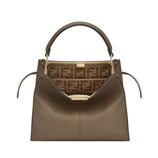 Replica Peekaboo X-lite Medium Leather Borse Coffee