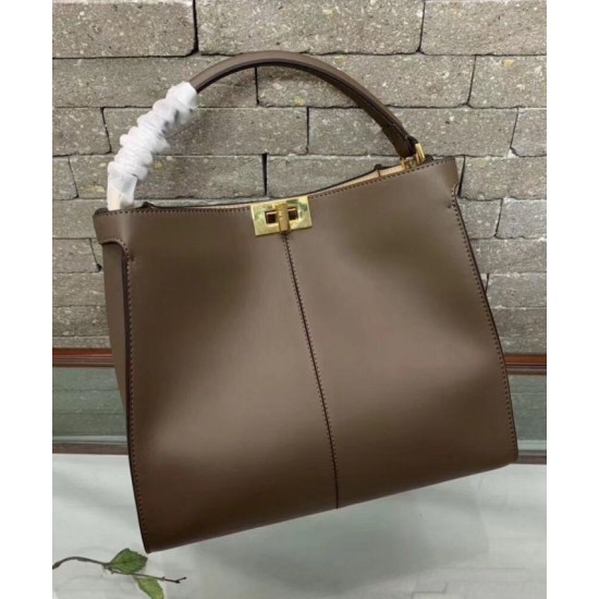 Replica Peekaboo X-lite Medium Leather Borse Coffee