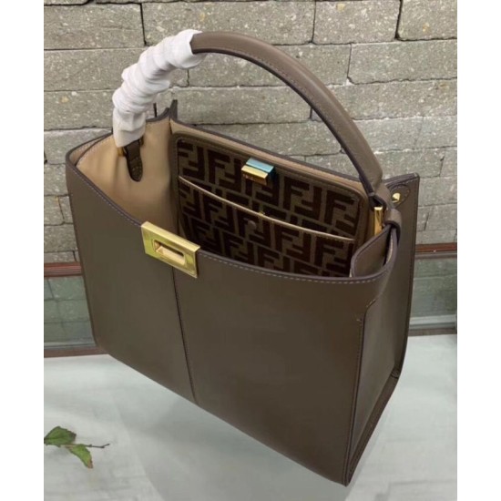 Replica Peekaboo X-lite Medium Leather Borse Coffee