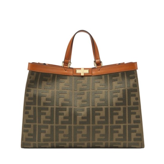 Replica Borsa Peekaboo X-tote Canvas 8BH374 Caffè Replica Borsa Peekaboo X-tote Canvas 8BH374 Caffè