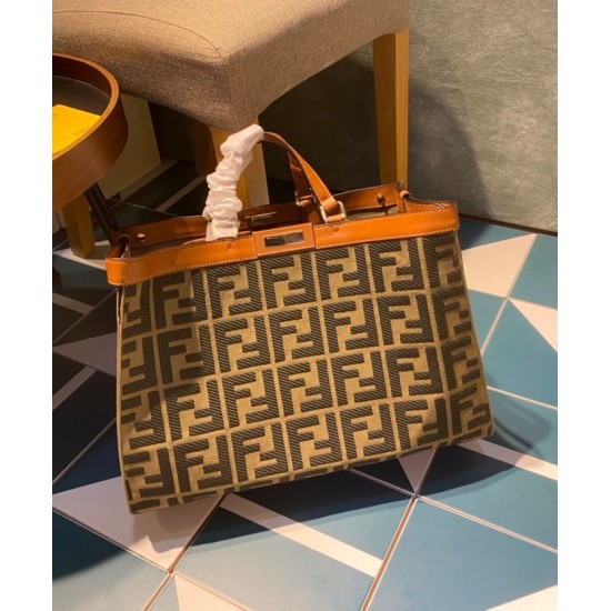 Replica Borsa Peekaboo X-tote Canvas 8BH374 Caffè Replica Borsa Peekaboo X-tote Canvas 8BH374 Caffè