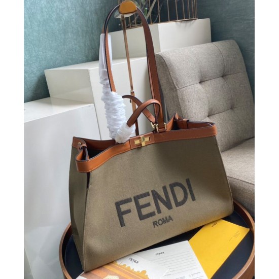Replica Borsa Peekaboo X-tote Canvas 8BH374 Khaki