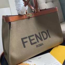 Replica Borsa Peekaboo X-tote Canvas 8BH374 Khaki