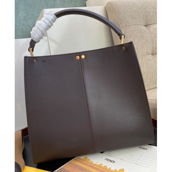 Replica Borsa Peekaboo X-lite media in pelle caffè scuro
