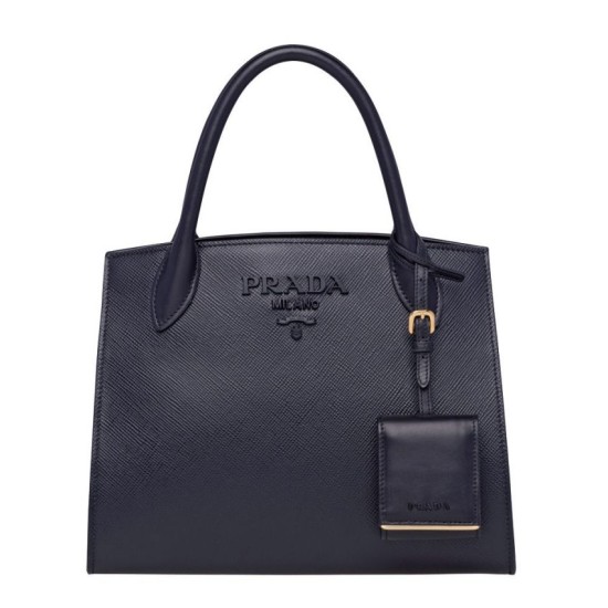 Replica Borsa in pelle Saffiano monocromatica Prada 1BA156 blu scuro Replica Borsa in pelle Saffiano monocromatica Prada 1BA156 blu scuro