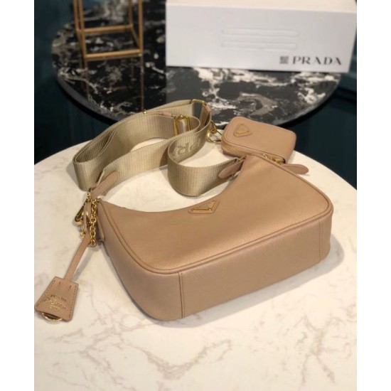 Replica Borsa Prada Re-Edition 2005 in pelle Saffiano 1BH204 Albicocca