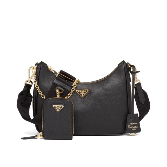Replica Borsa Prada Re-Edition 2005 in pelle Saffiano 1BH204 Nera