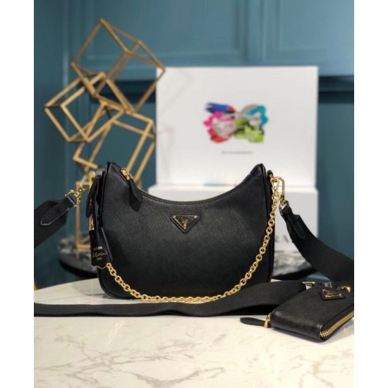 Replica Borsa Prada Re-Edition 2005 in pelle Saffiano 1BH204 Nera