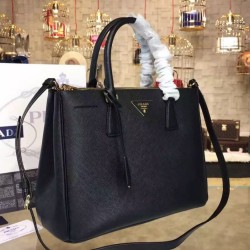 Replica Borsa tote Prada Galleria in pelle morbida 1BA274 Nera