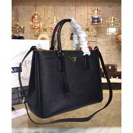 Replica Borsa tote Prada Galleria in pelle morbida 1BA274 Nera