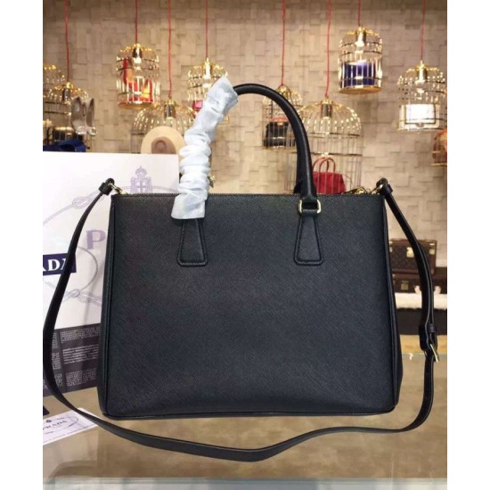 Replica Borsa tote Prada Galleria in pelle morbida 1BA274 Nera